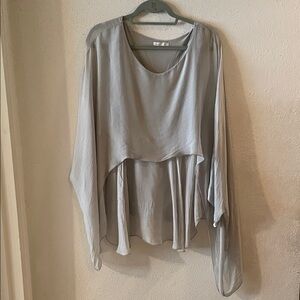 Chic Silver Women's Poncho Blouse